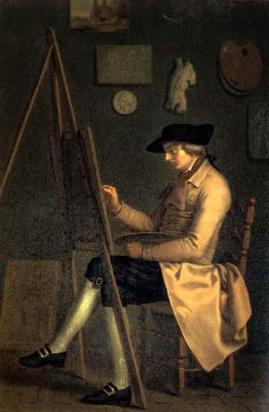 Friedrich Tischbein Self-Portrait at the Easel oil painting image